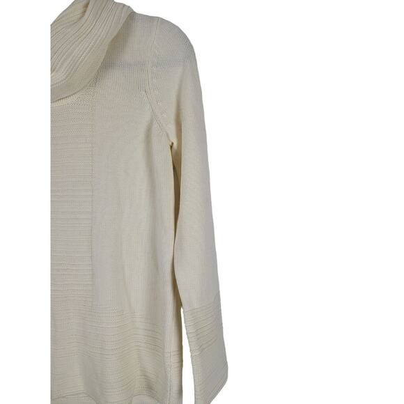 Calvin Klein Cowl Neck Sweater S Womens Long Sleeve Knit Pullover White Top - Picture 2 of 10